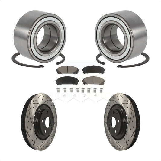 Wheel Bearing Drill Slot Brake Rotor Pads Front Kit For Toyota Highlander Sienna