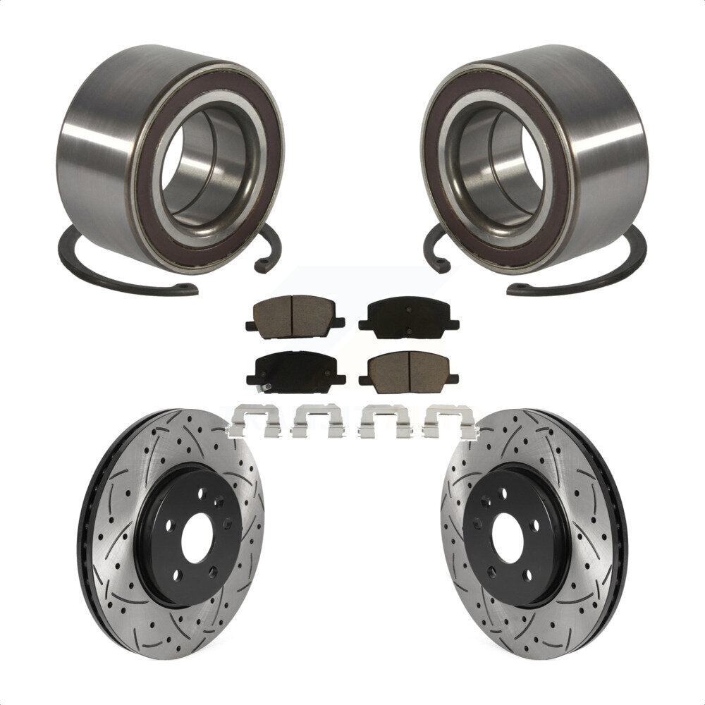 Wheel Bearing Drilled Slot Brake Rotor Pads Front Kit For Buick Encore Chevrolet
