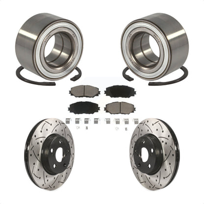 Wheel Bearing Coated Drill Slot Brake Rotor Pad Front Kit For 2008-2014 Scion xD