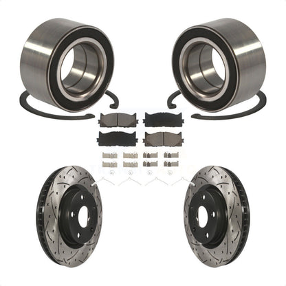 Wheel Bearing Drill Slot Brake Rotor Pads Front Kit For Toyota Camry Lexus ES350