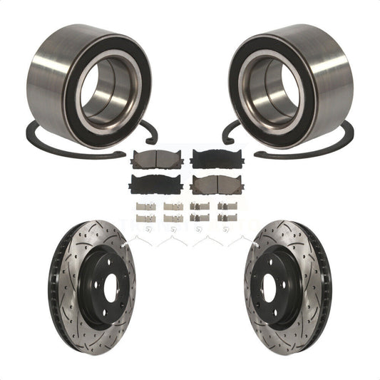 Wheel Bearing Drill Slot Brake Rotor Pads Front Kit For Toyota Camry Lexus ES350
