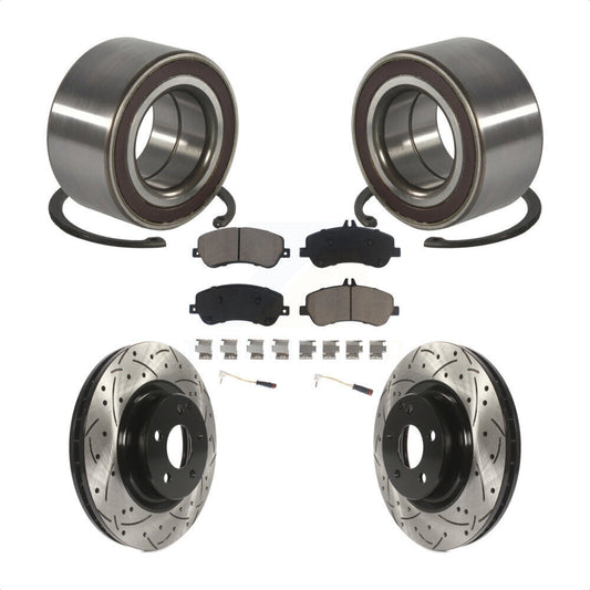 Bearing Drilled Slot Brake Rotor & Pad Front Kit For Mercedes-Benz GLK350 GLK250