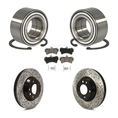 Wheel Bearing Drilled Slot Brake Rotor Pad Front Kit For Audi Q7 Porsche Cayenne
