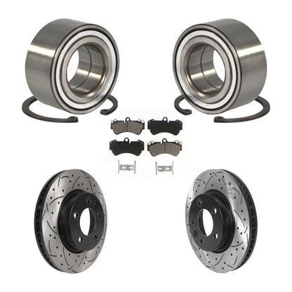 Wheel Bearing Drilled Slot Brake Rotor Pad Front Kit For Porsche Cayenne Touareg