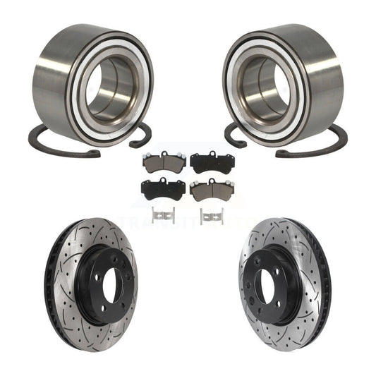 Wheel Bearing Drilled Slot Brake Rotor Pad Front Kit For Porsche Cayenne Touareg