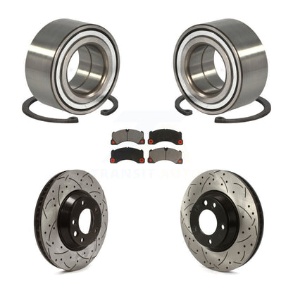 Wheel Bearing Coated Drilled Slot Brake Rotor Pads Front Kit For Porsche Cayenne