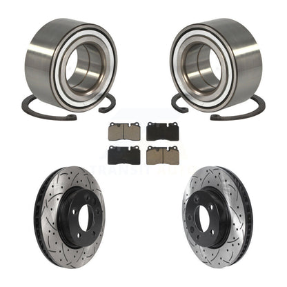 Wheel Bearing Coated Drill Slot Brake Rotor Pad Front Kit For Volkswagen Touareg
