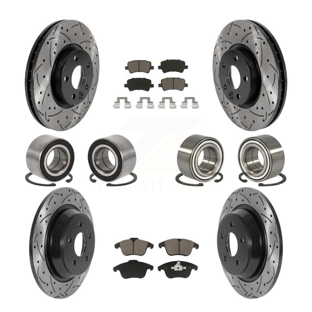 Bearing Coated Brake Rotor Pad Front Rear Kit (10Pc) For Land Rover Range Evoque