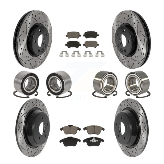 Bearing Coated Brake Rotor Pad Front Rear Kit (10Pc) For Land Rover Range Evoque