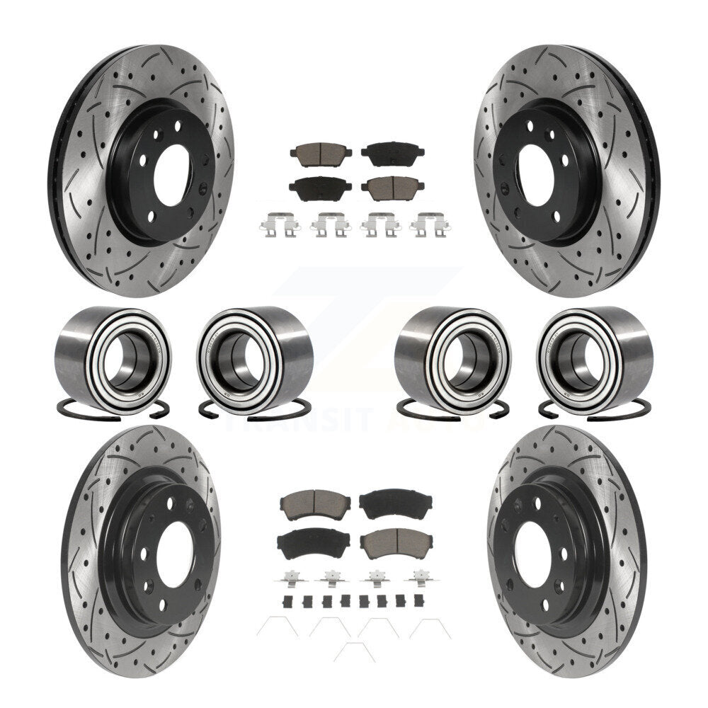 Bearing Coated Brake Rotor Pad Front Rear Kit (10Pc) For Ford Fusion Lincoln MKZ