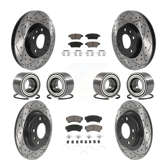 Bearing Coated Brake Rotor Pad Front Rear Kit (10Pc) For Ford Fusion Lincoln MKZ