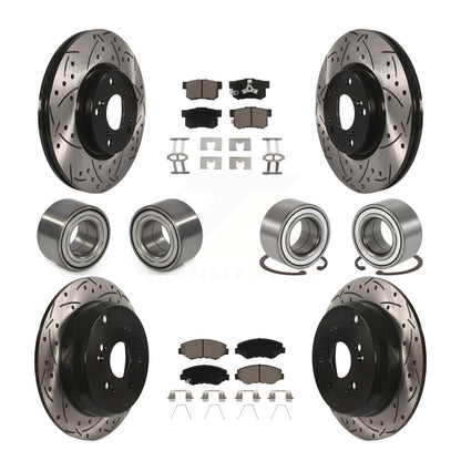 Bearing Coated Brake Rotor & Pads Front Rear Kit (10Pc) For 2005-2006 Honda CR-V