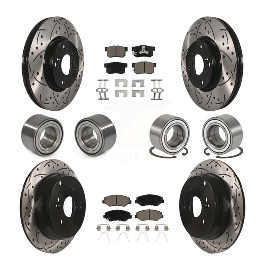 Bearing Coated Brake Rotor & Pads Front Rear Kit (10Pc) For 2005-2006 Honda CR-V
