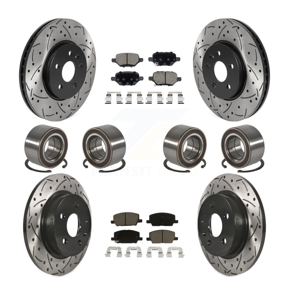 Bearing Coated Brake Rotor Pads Front Rear Kit (10Pc) For Buick Encore Chevrolet