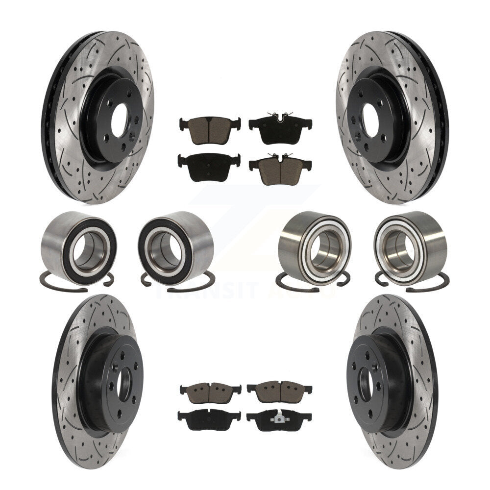 Bearing Coated Brake Rotor Pad Front Rear Kit (10Pc) For Land Rover Range Evoque