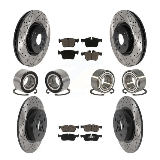 Bearing Coated Brake Rotor Pad Front Rear Kit (10Pc) For Land Rover Range Evoque