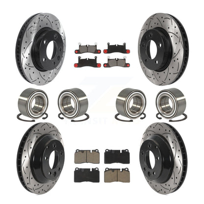 Bearing Coated Disc Brake Rotor Pad Front Rear Kit (10Pc) For Volkswagen Touareg