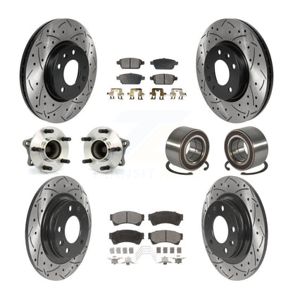 Hub Bearing Coated Brake Rotor Pads Front Rear Kit (10Pc) For 09-13 Mazda 6 2.5L