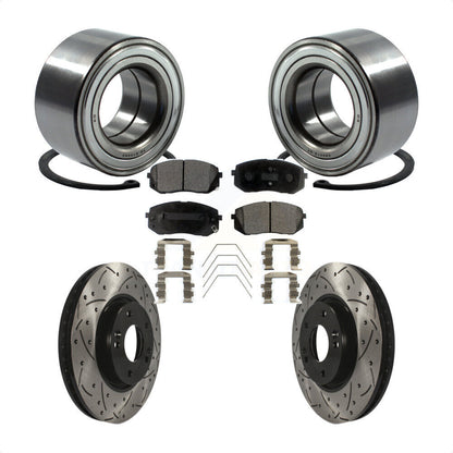 Wheel Bearing Drilled Slot Brake Rotor & Pad Front Kit For 2017-2019 Kia Soul EV