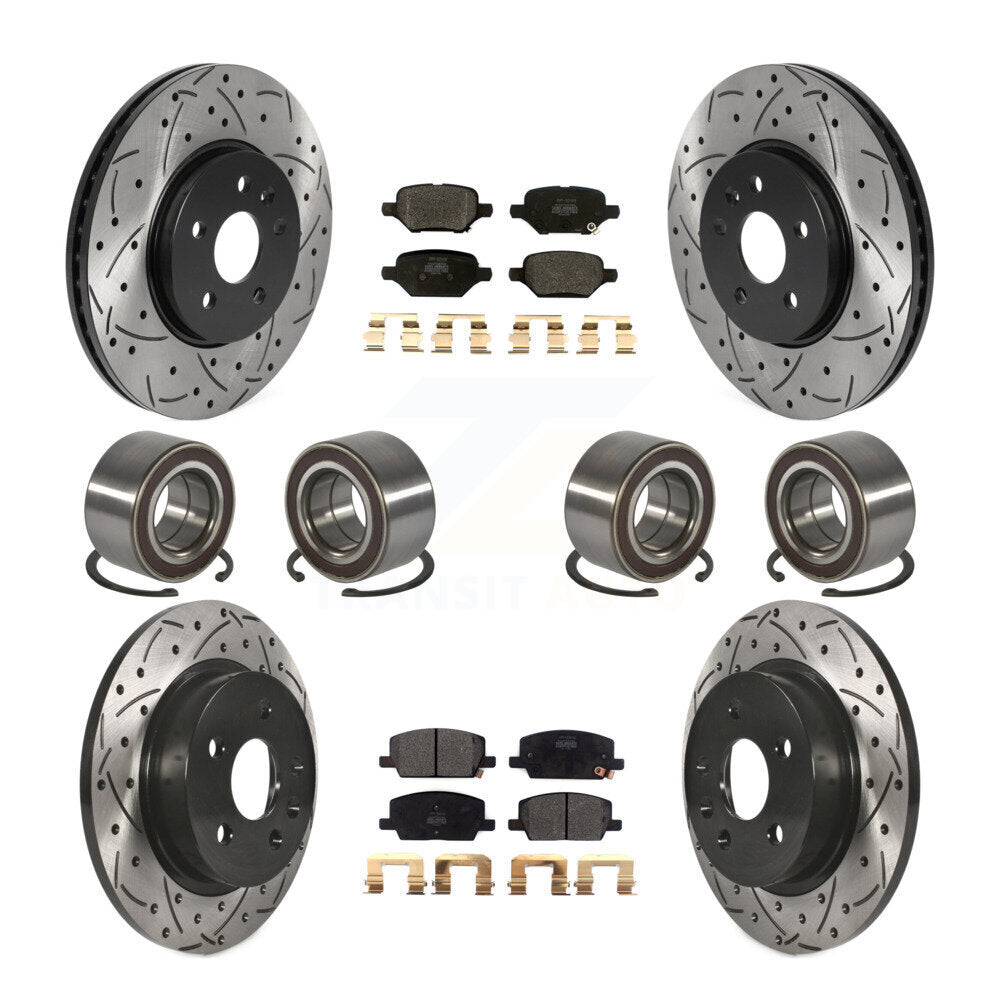 Bearing Coated Brake Rotor Pads Front Rear Kit (10Pc) For Buick Encore Chevrolet