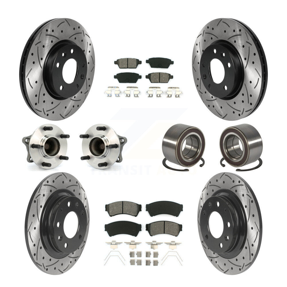 Hub Bearing Coated Brake Rotor Pads Front Rear Kit (10Pc) For 09-13 Mazda 6 2.5L