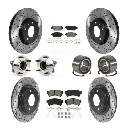 Hub Bearing Coated Brake Rotor Pads Front Rear Kit (10Pc) For 09-13 Mazda 6 2.5L
