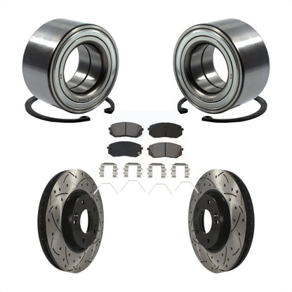 Wheel Bearing Drilled Slot Brake Rotor & Pad Front Kit For 2017-2019 Kia Soul EV