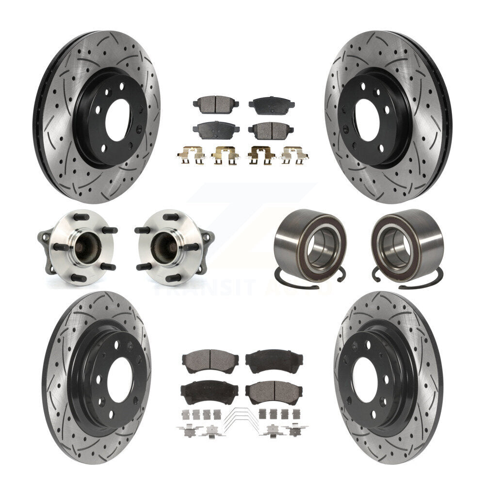 Hub Bearing Coated Brake Rotor Pads Front Rear Kit (10Pc) For 09-13 Mazda 6 2.5L