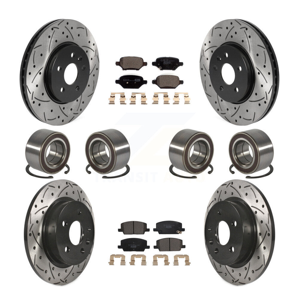 Bearing Coated Brake Rotor Pads Front Rear Kit (10Pc) For Buick Encore Chevrolet