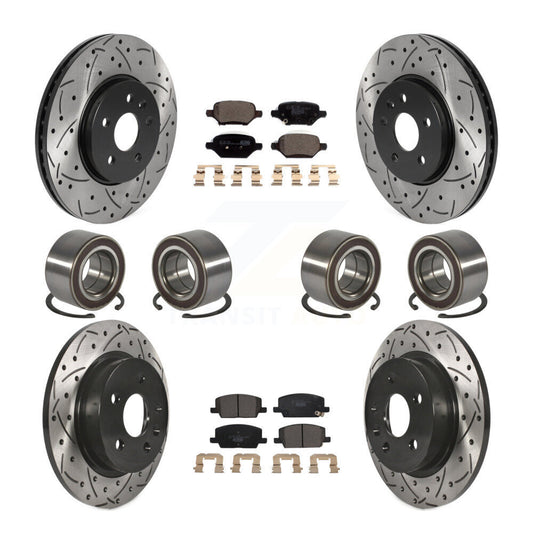 Bearing Coated Brake Rotor Pads Front Rear Kit (10Pc) For Buick Encore Chevrolet
