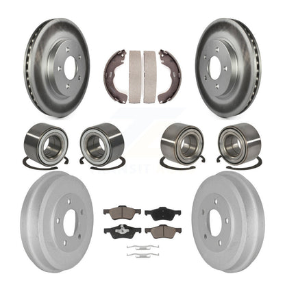 Bearing Coated Brake Rotor Pads Shoe Front Rear Kit (10Pc) For Ford Escape Mazda