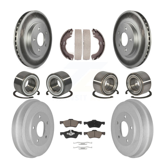 Bearing Coated Brake Rotor Pads Shoe Front Rear Kit (10Pc) For Ford Escape Mazda