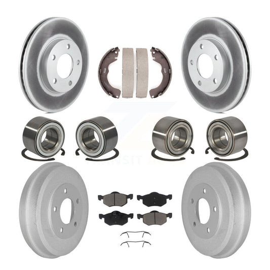 Bearing Coated Brake Rotor Pads Shoe Front Rear Kit (10Pc) For Ford Escape Mazda