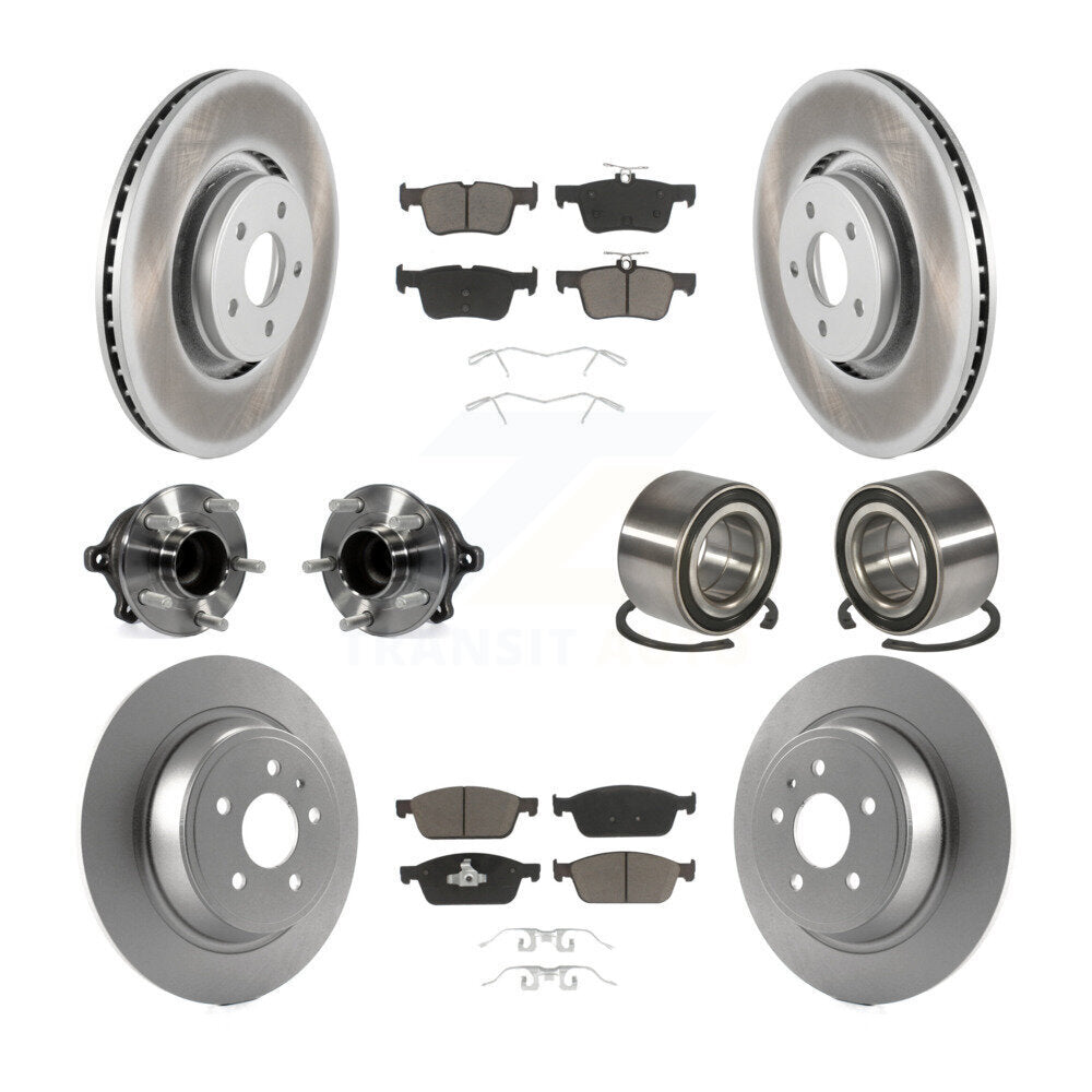 Hub Bearing Coated Disc Brake Rotor & Pads Front Rear Kit (10Pc) For Lincoln MKC