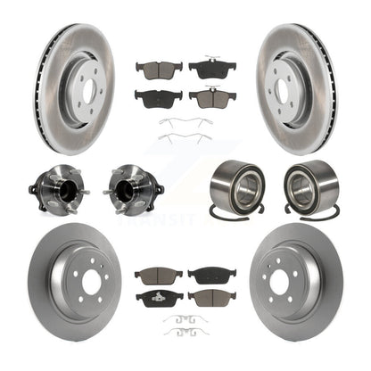 Hub Bearing Coated Disc Brake Rotor & Pads Front Rear Kit (10Pc) For Lincoln MKC