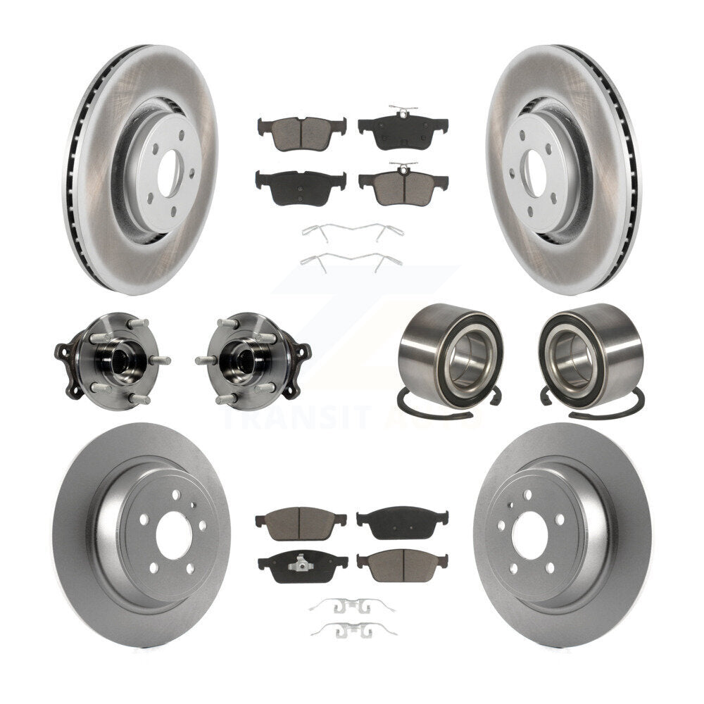 Hub Bearing Coated Disc Brake Rotor & Pads Front Rear Kit (10Pc) For Lincoln MKC