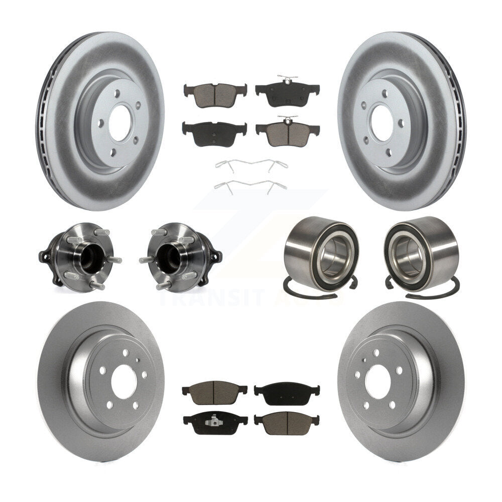 Hub Bearing Coated Brake Rotor Pad Front Rear Kit (10Pc) For Ford Escape Lincoln