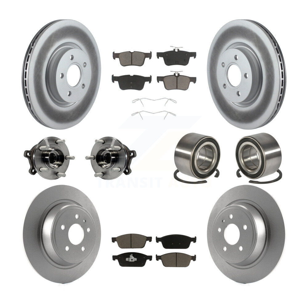 Hub Bearing Coated Brake Rotor Pad Front Rear Kit (10Pc) For Ford Escape Lincoln