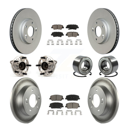 Hub Bearing Coat Brake Rotor Pad Front Rear Kit (10Pc) For Kia Forte Forte5 Koup