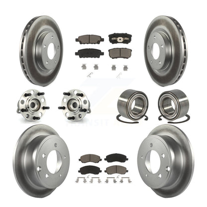 Hub Bearing Coat Brake Rotor Pads Front Rear Kit (10Pc) For Jeep Patriot Compass