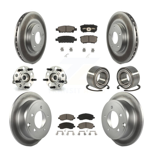 Hub Bearing Coat Brake Rotor Pads Front Rear Kit (10Pc) For Jeep Patriot Compass