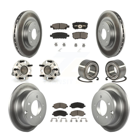 Hub Bearing Coat Brake Rotor Pads Front Rear Kit (10Pc) For Jeep Patriot Compass