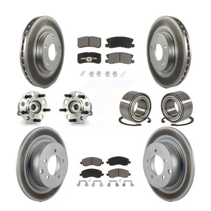 Hub Bearing Coat Brake Rotor Pads Front Rear Kit (10Pc) For Jeep Patriot Compass