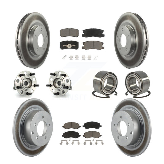 Hub Bearing Coat Brake Rotor Pads Front Rear Kit (10Pc) For Jeep Patriot Compass