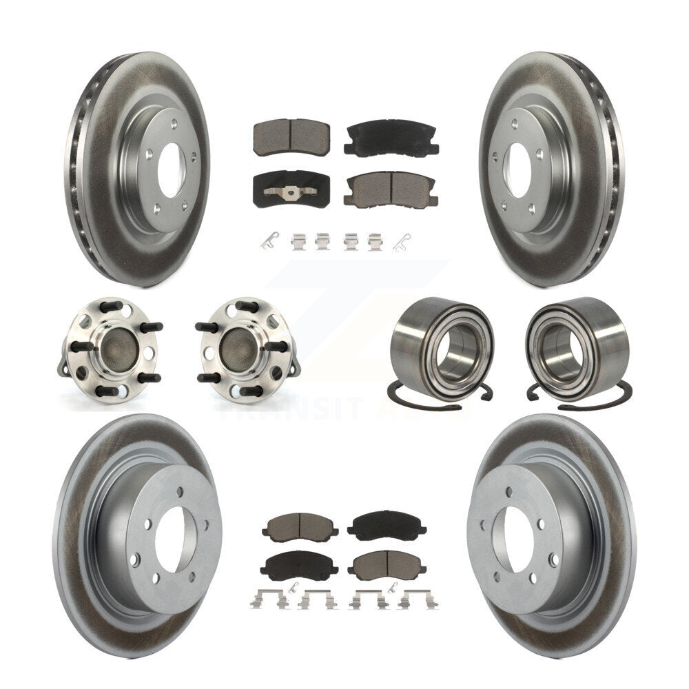 Hub Bearing Coat Brake Rotor Pads Front Rear Kit (10Pc) For Jeep Patriot Compass