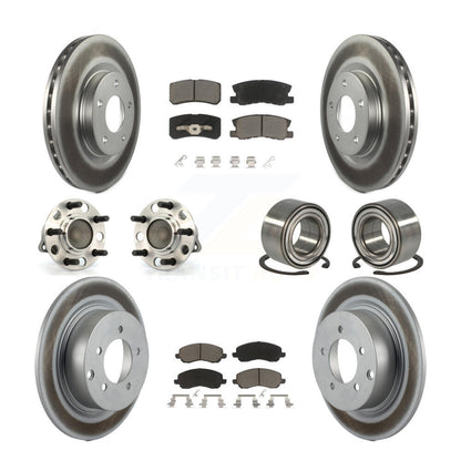 Hub Bearing Coat Brake Rotor Pads Front Rear Kit (10Pc) For Jeep Patriot Compass