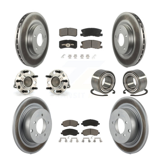 Hub Bearing Coat Brake Rotor Pads Front Rear Kit (10Pc) For Jeep Patriot Compass