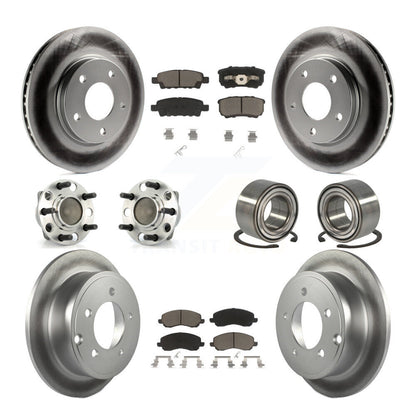 Hub Bearing Coated Disc Brake Rotor Pads Front Rear Kit (10Pc) For Dodge Caliber