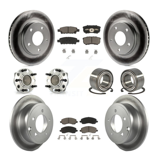 Hub Bearing Coated Disc Brake Rotor Pads Front Rear Kit (10Pc) For Dodge Caliber