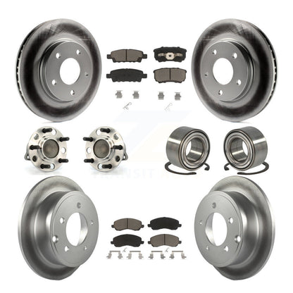 Hub Bearing Coated Disc Brake Rotor Pads Front Rear Kit (10Pc) For Dodge Caliber